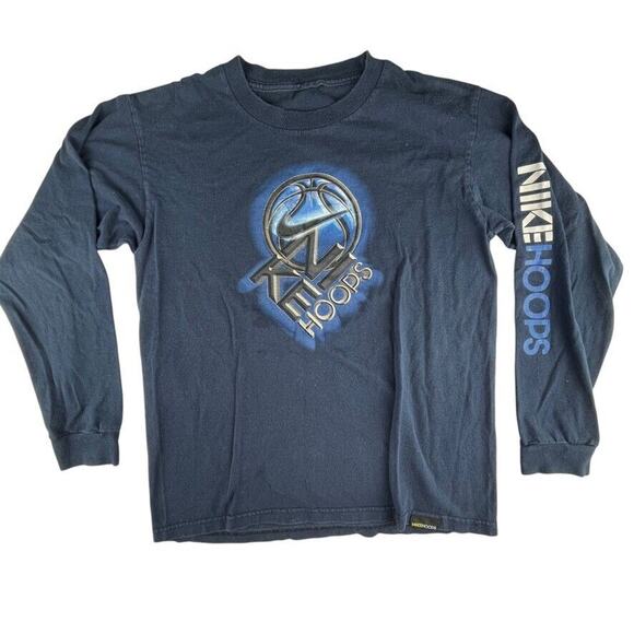 Nike Hoops long sleeve t-shirt y2k 2000s vintage Nike Basketball men's small - Picture 1 of 4